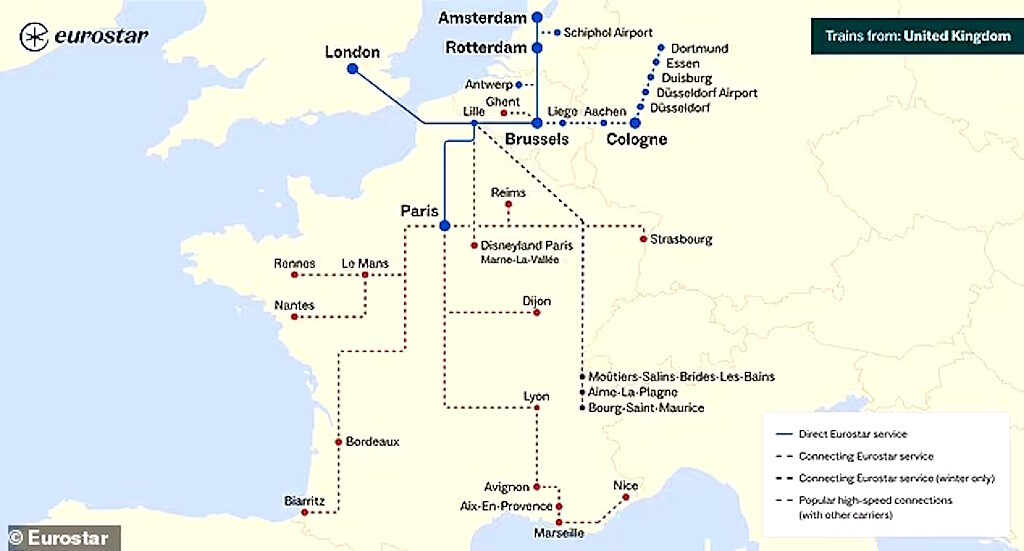 eurostar train routes