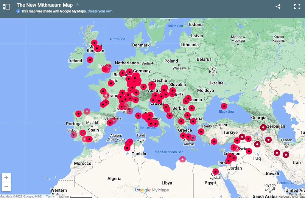 map mithraeum temples europe