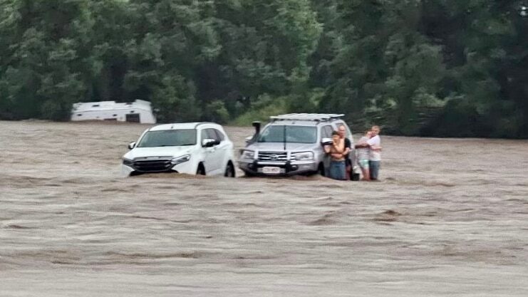 Campers near Tyalgum were rescued on Monday morning.