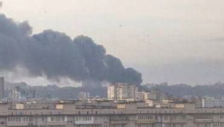 Burning Military Warehouse in Kiev