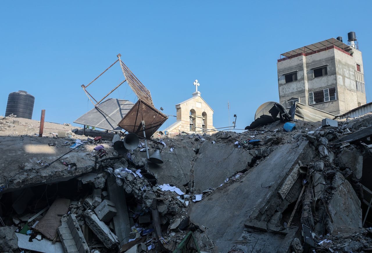 Click to enlarge Saint Porphyrius Church Israeli airstrike gaza