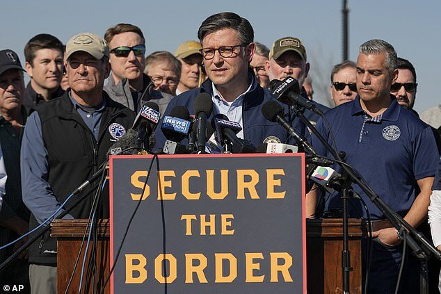 Click to enlarge Speaker Mike Johnson texas border crisis migrants