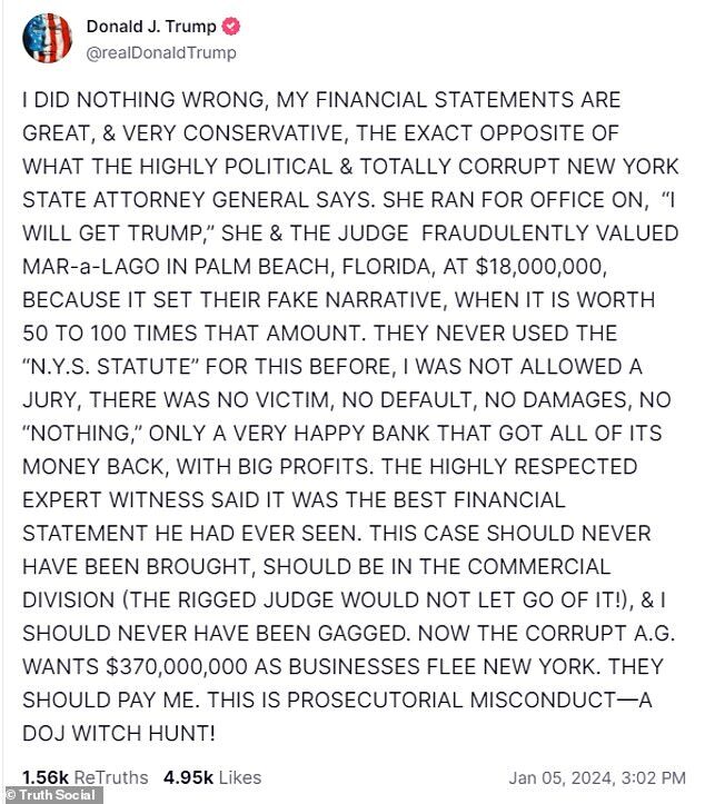 Click to enlarge engoron corrupt trump post trial new york city