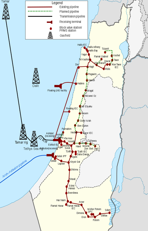 Click to enlarge israel gas fields mediterranean