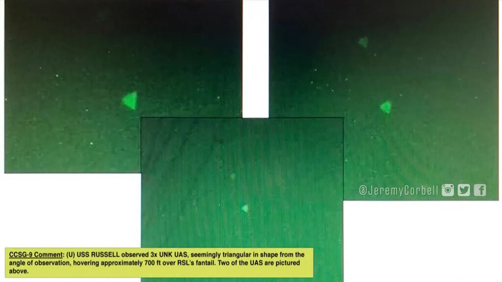 Click to enlarge navy film triangle ufo california