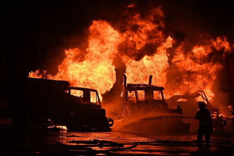 Click to enlarge tanker fire