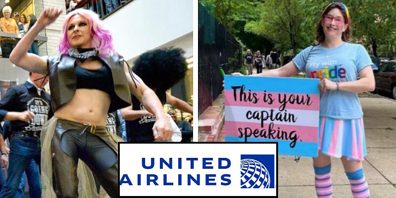 Click to enlarge United Airlines CEO Scott Kirby drag queen dei