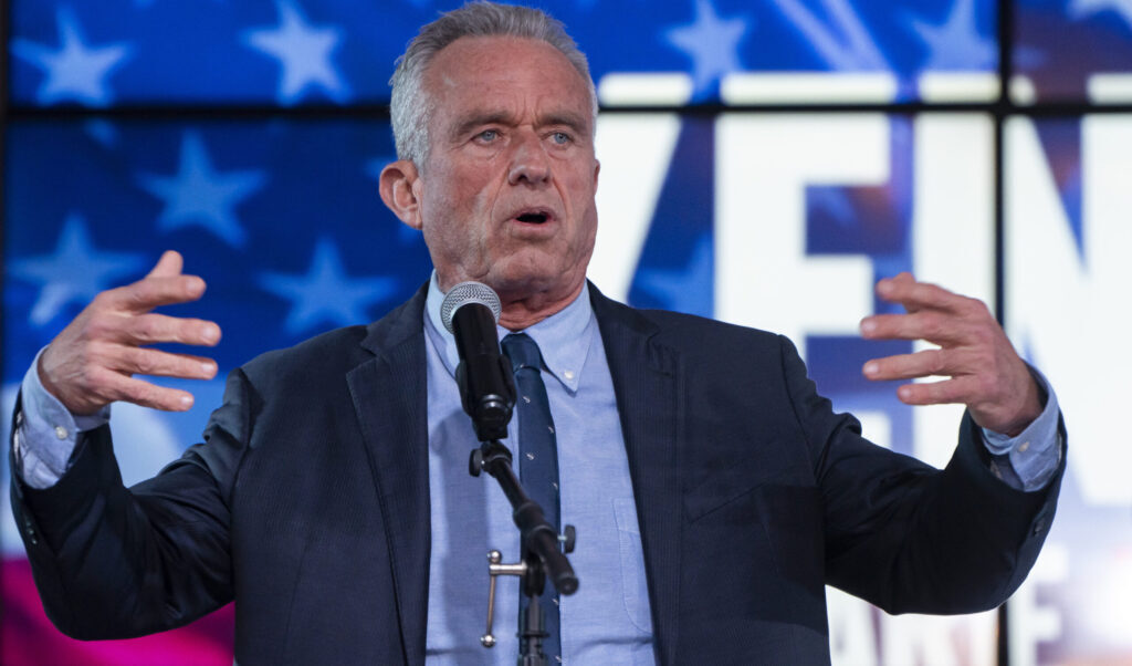 Click to enlarge Robert F. Kennedy Jr. speaks during a campaign rally in Arizona last month.