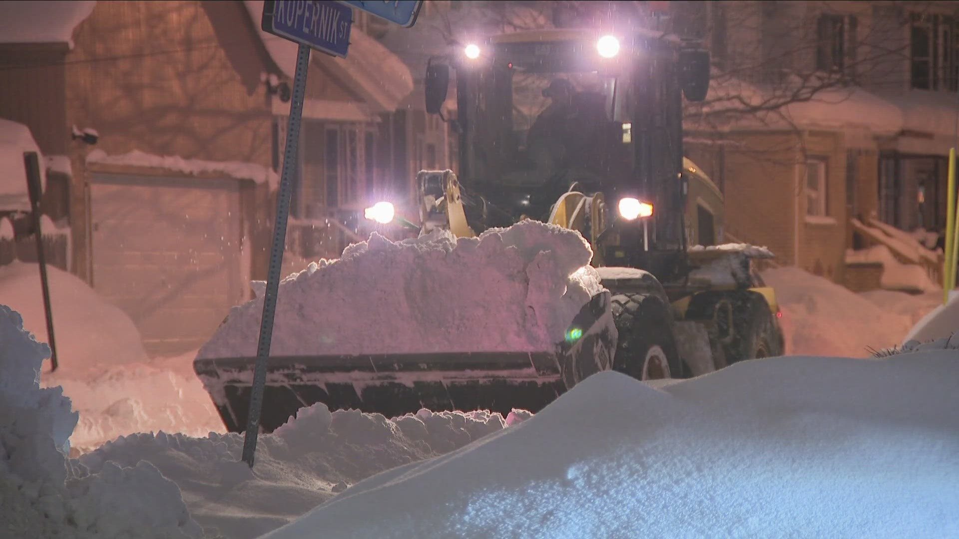 Crews work around the clock to clear city streets of snow