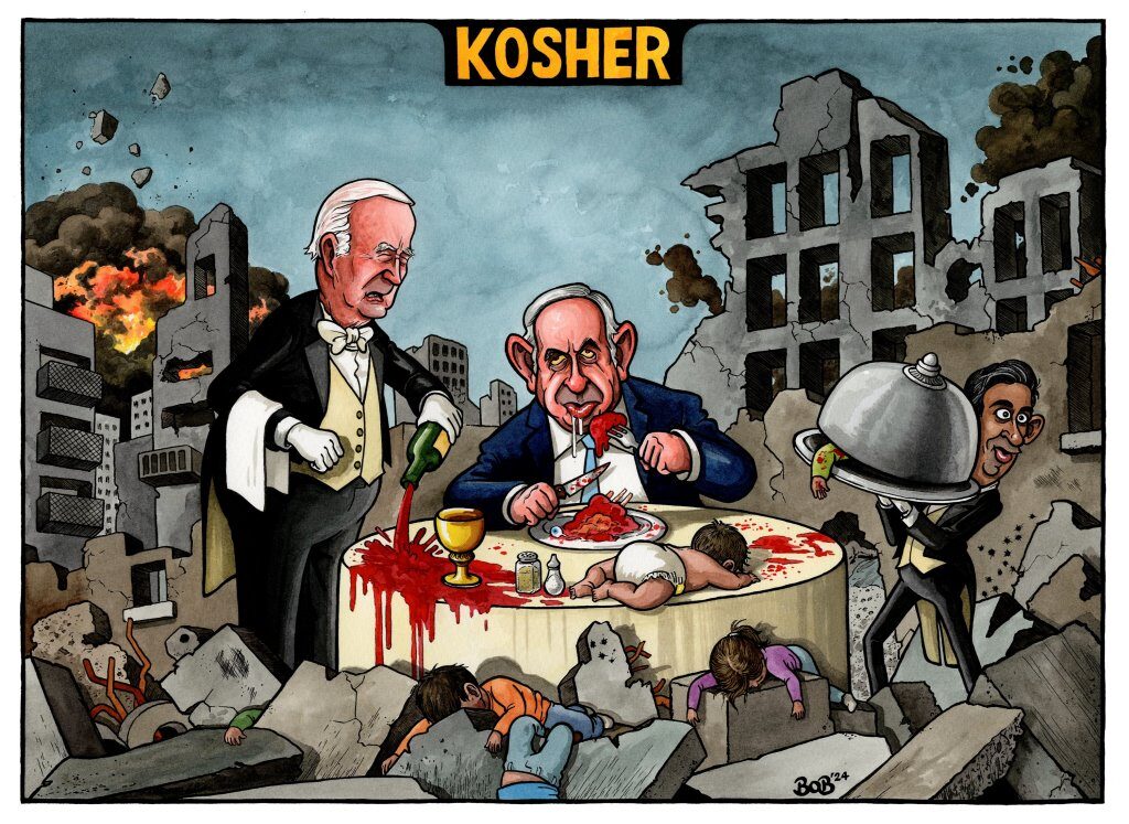 moran cartoon gaza netanyahu kosher