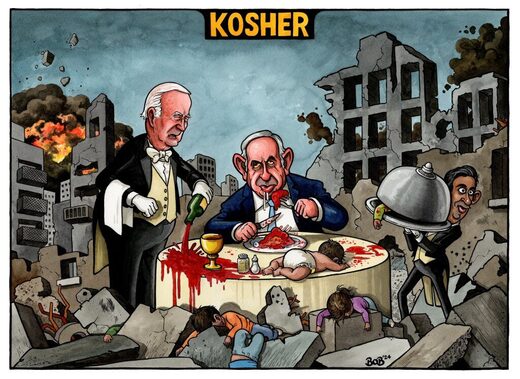 moran cartoon gaza netanyahu kosher