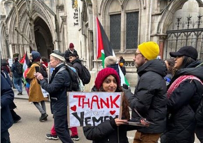 demonstration support gaza houthis