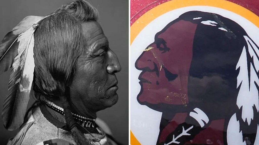 Click to enlarge Blackfoot chief John Two Guns White Calf Redskins logo
