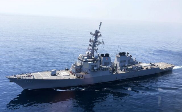 navy ship uss paul hamilton passing strait of hormuz