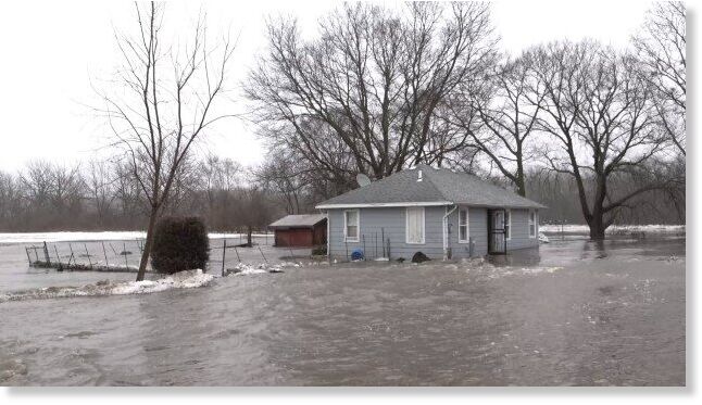 Click to enlarge An ice jam has flooded homes in Wilmington,