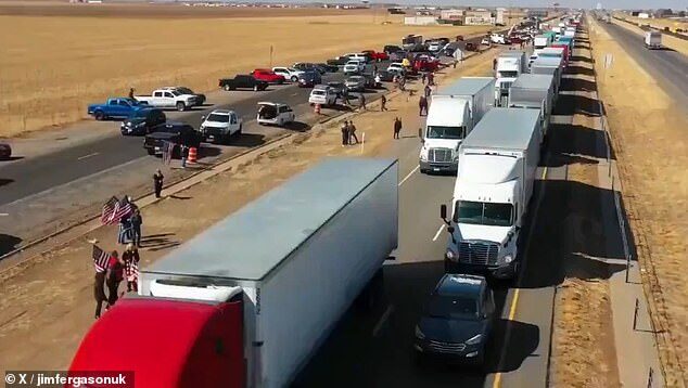 Click to enlarge take back border convoy truckers