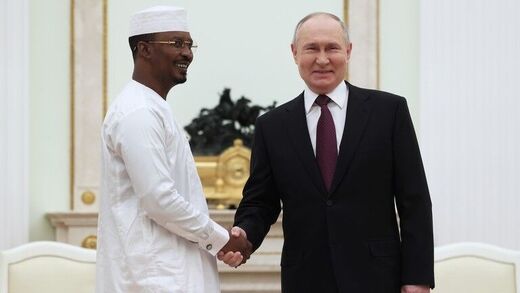 Russian President Vladimir Putin and interim President of Chad Mahamat Idriss Deby