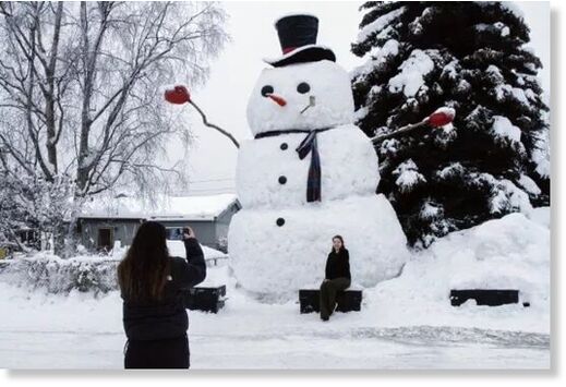 Giant snowman in Anchorage