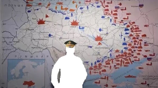 russia map ukraine officer silhouette