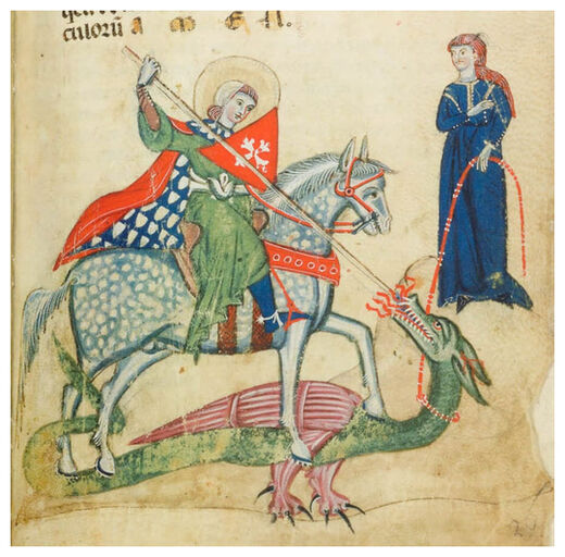 Click to enlarge Saint George and the Dragon (ca 1270)