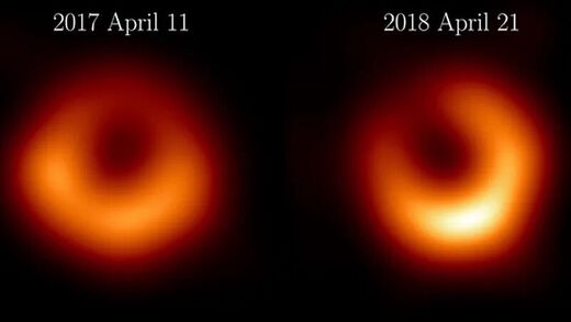 2 photos black hole M87