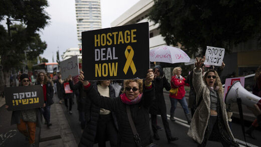 Click to enlarge Israeli protesters, hostage deal, Israel war
