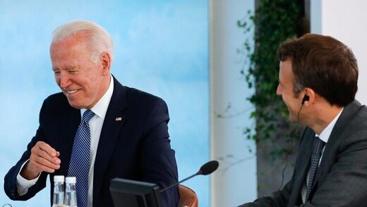 Click to enlarge Emmanuel Macron, Joe Biden