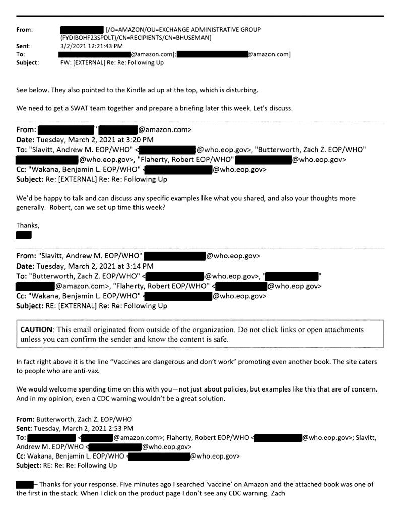 Click to enlarge white house amazon ban covid vax books