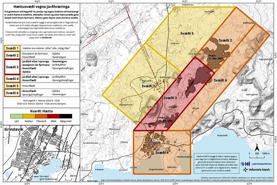 Click to enlarge hazard map volcanos iceland