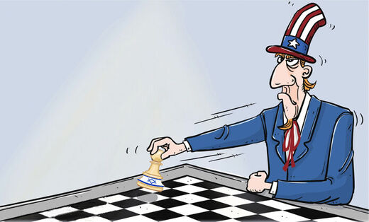US Israel chessplay cartoon