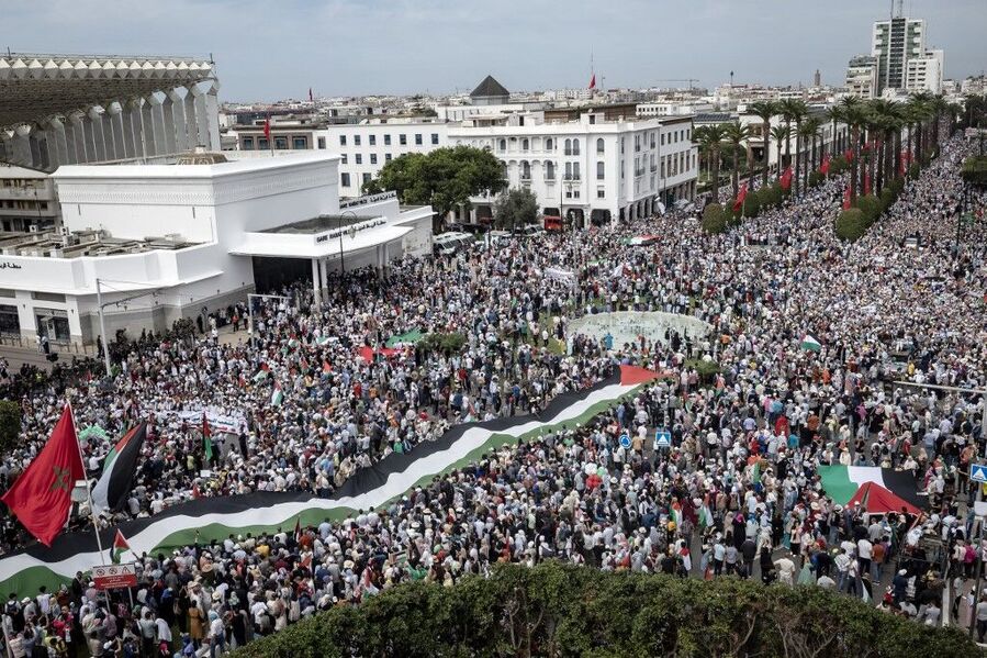 protest Gaza war morocco