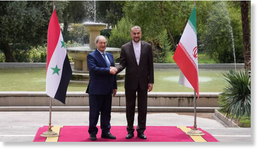 Iranian Foreign Minister Hossein Amir Abdollahian and Syrian Foreign Minister Faisal Mekdad