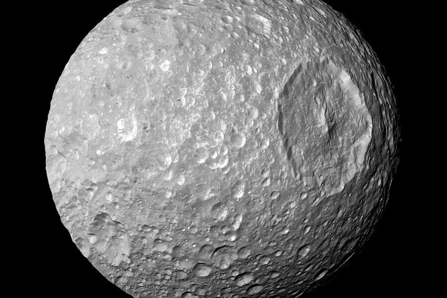 Click to enlarge Mimas saturn moon death star