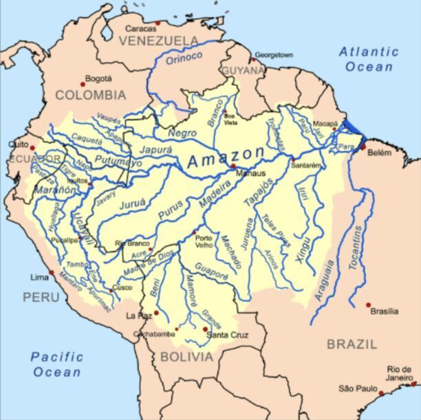 Click to enlarge South America’s waterways