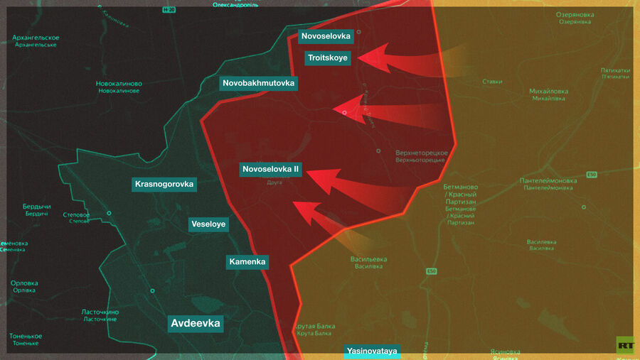 Click to enlarge aveevka frontline june 2022