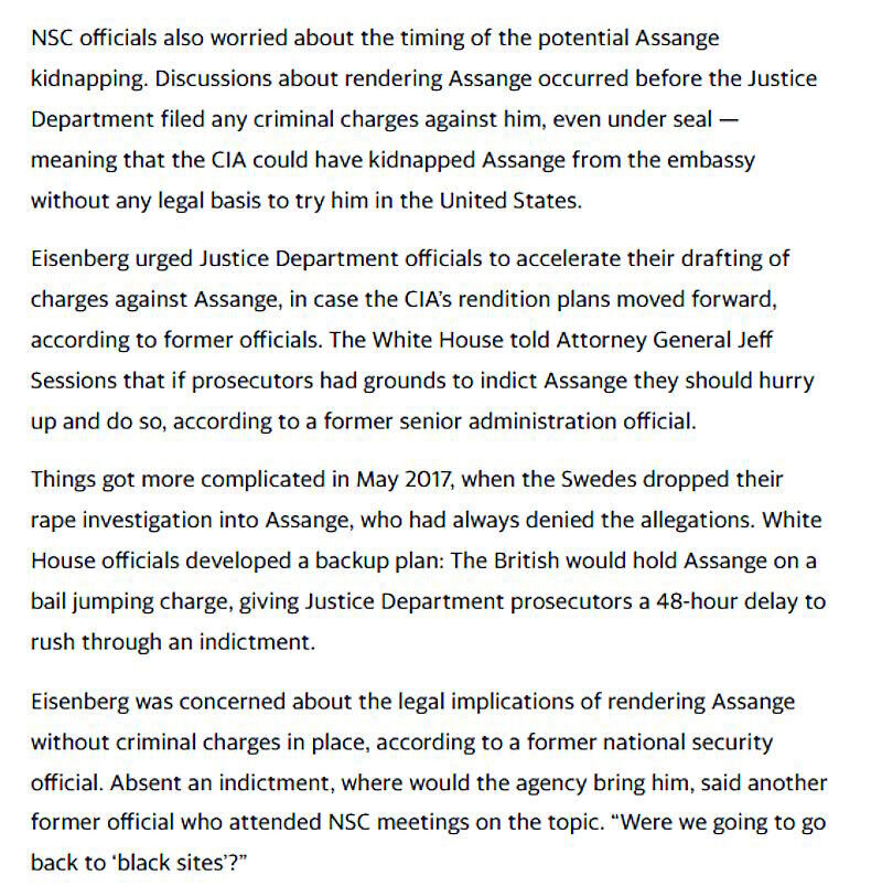 CIA plot kidnap assange rendition
