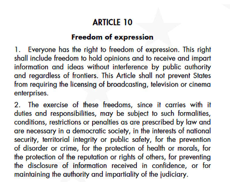 article 10 human rights freedom of expression