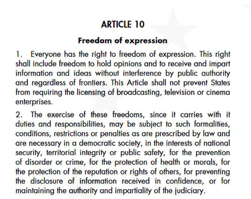 Click to enlarge article 10 human rights freedom of expression