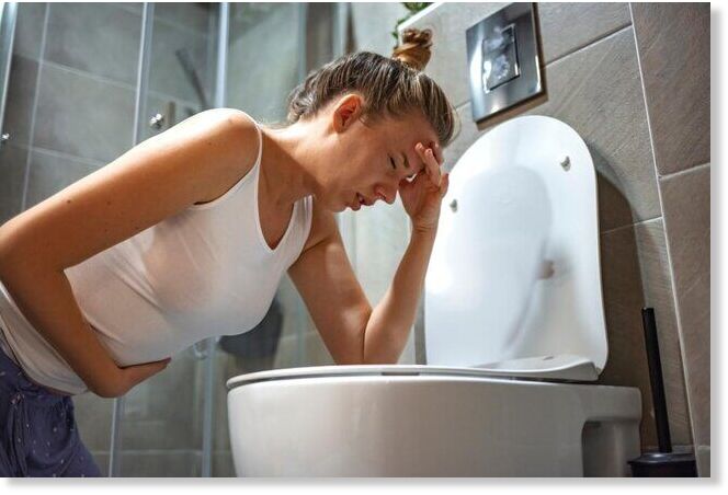 Click to enlarge woman being sick