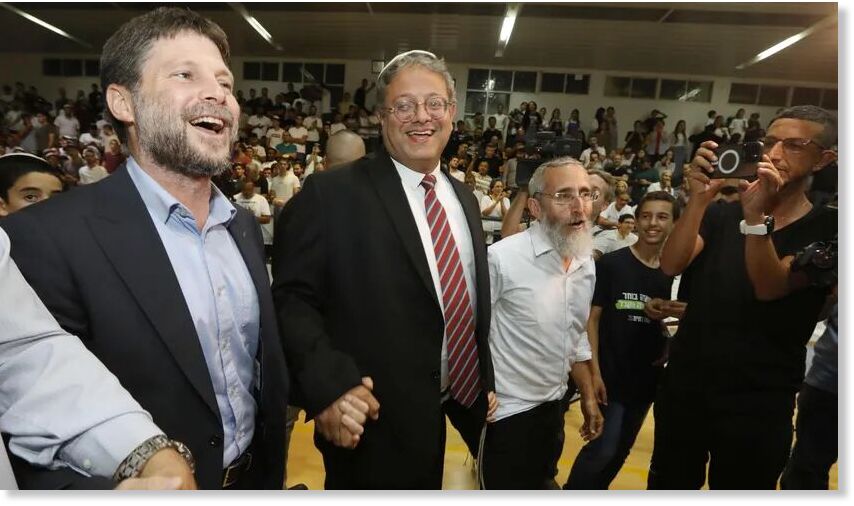 Click to enlarge Israeli ministers Bezalel Smotrich and Itamar Ben-Gvir