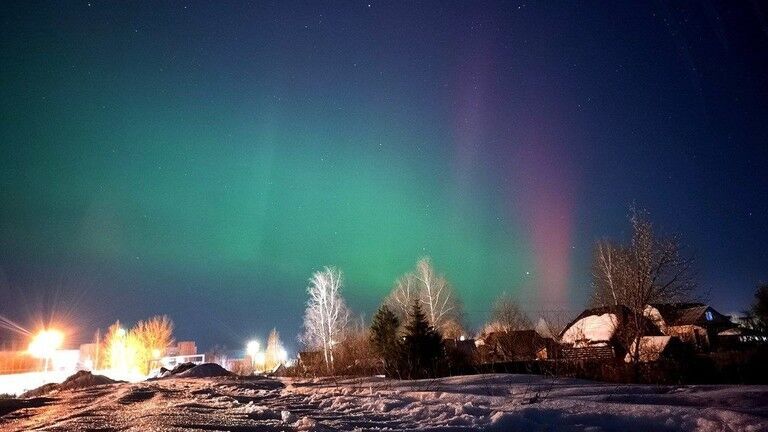 Northern lights in St. Petersburg and Leningrad Region.