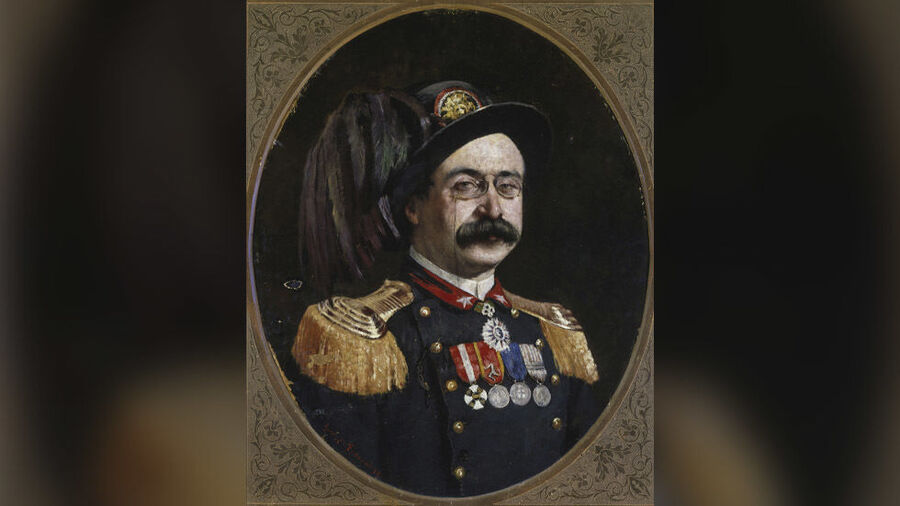 Portrait of Oreste Baratieri (1841-1901), Italian General and politician, oil on canvas.