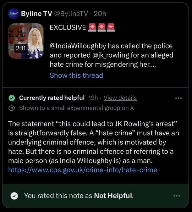 India Willoughby transphobia rowling