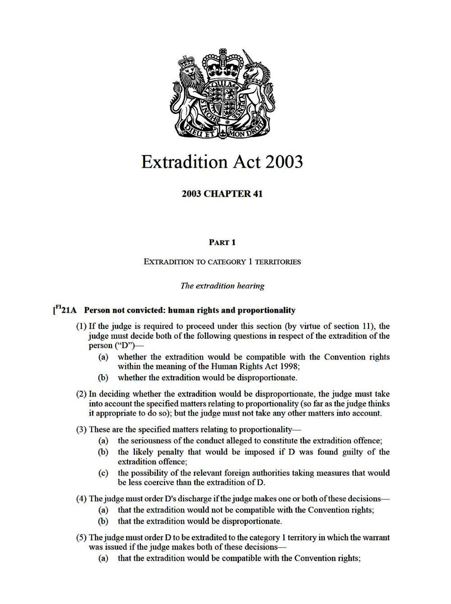 Click to enlarge extradition act assange