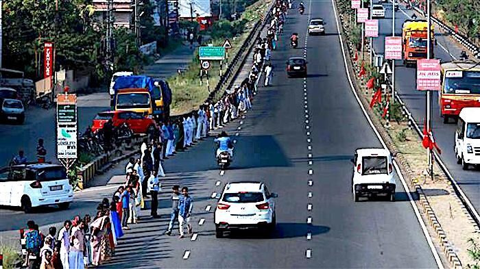 Click to enlarge human chain