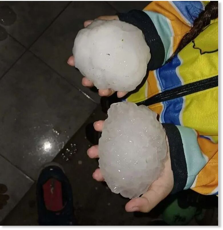 Click to enlarge Campana was one of the areas most affected by the hail.