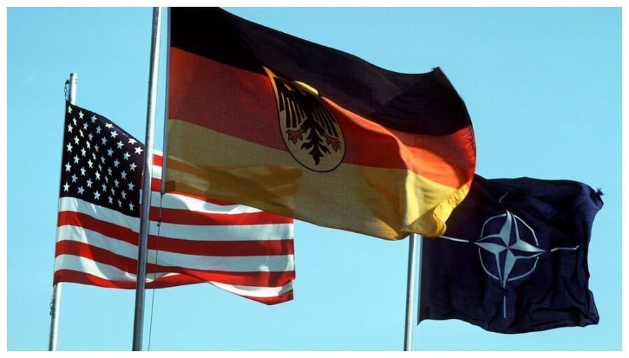 NATO,US and German Flags