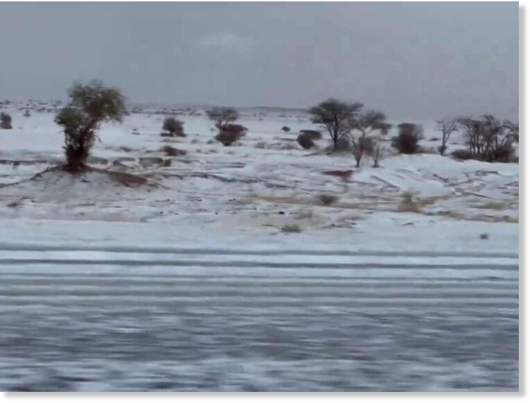 The snowfall in Afif comes amid predictions from the latest weather maps and computer simulations, suggesting that Saudi Arabia will face a new weather system starting Sunday.