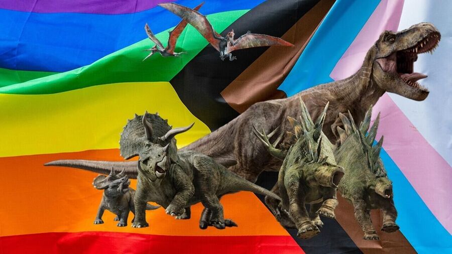 museum dinosaurs gay queer lgbtq flag