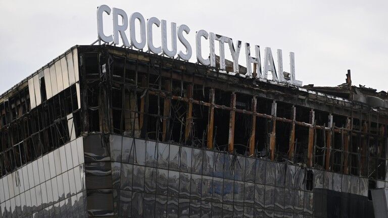 The burnt-out Crocus City Hall venue